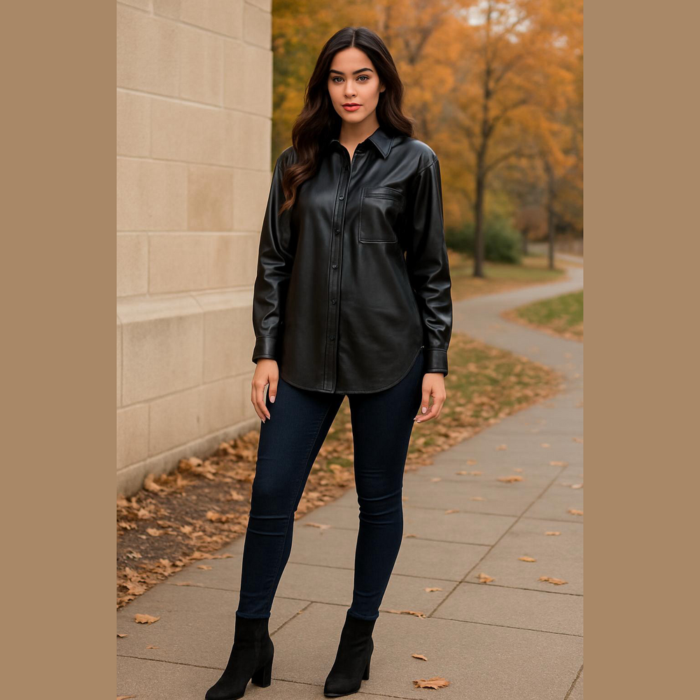 Abercrombie & Fitch Black Leather Shirt